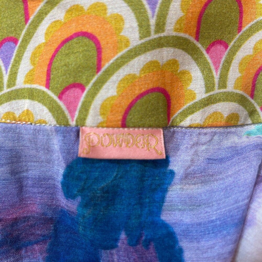 Powder Floral Bright Graphic Kimono Robe Soft Viscose/Pockets Belt OS - Picture 3 of 11